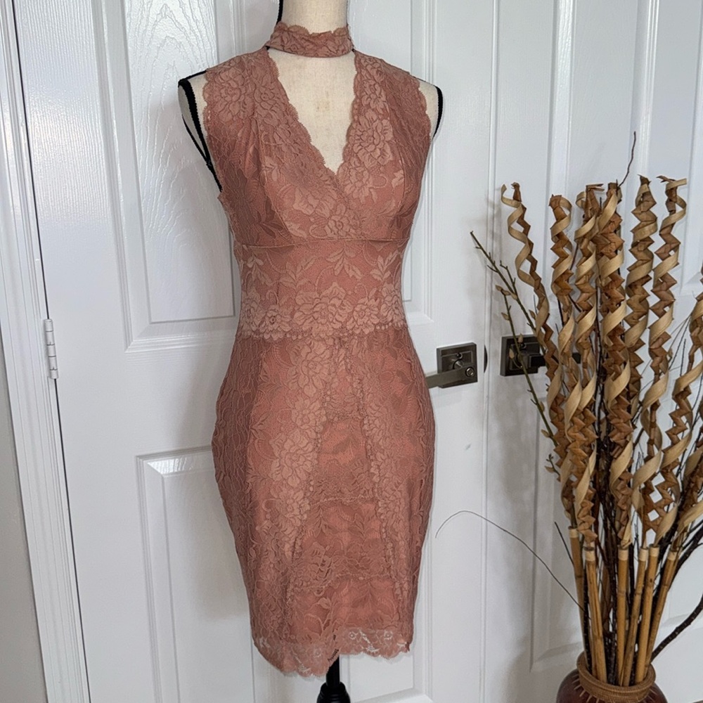 Guess Rose Pink Lace Dress Size S